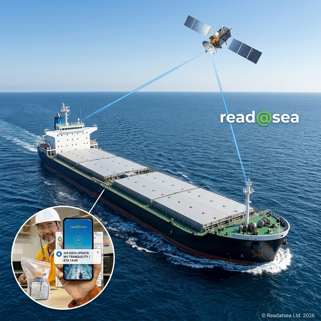 AIS monitoring trace on map